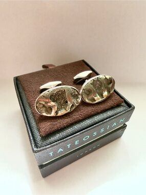 Tateossian CL3501 Ammonite Fossil .925 Sterling Silver Cufflinks Limited 7/14